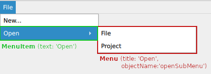 "QML sub-menu"