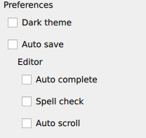 "Preferences tree"